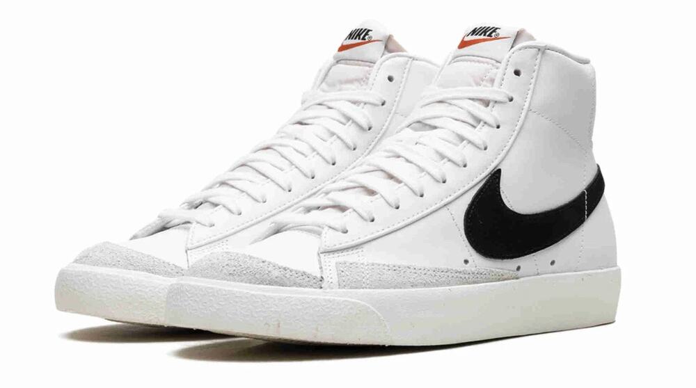 Nike Blazer Mid 77 Leather Sneakers White Black Mens 6.5 Retro cool Streetwear